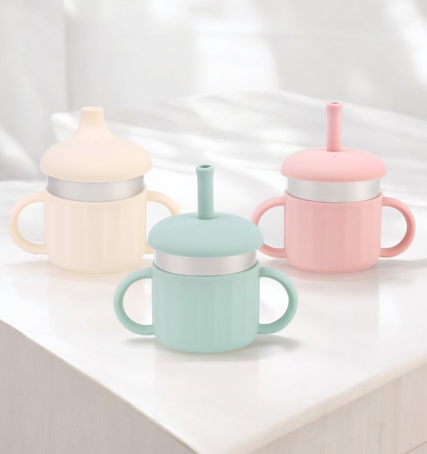 Baby Sippy Cups Bamboo Monkey Blue