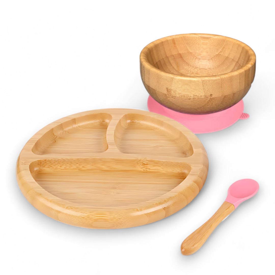 Bamboo Weaning Set Pink Pink Bamboo Set